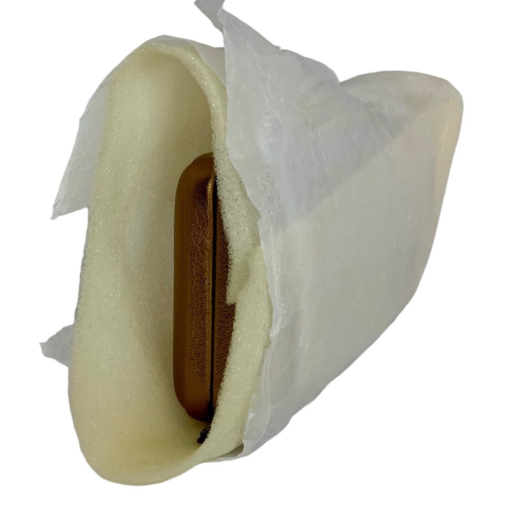 NWT Rare J. Crew Metallic Leather Frame Clutch Retractable Chain Handle - Picture 13 of 13